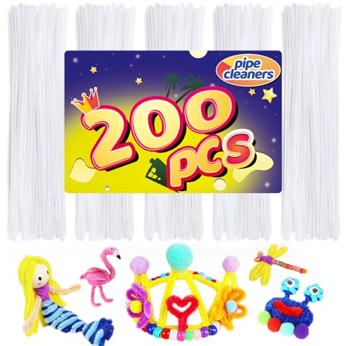 Image of Pipe Cleaners, Pipe Cleaners Craft, Arts and Crafts, Crafts, Craft Supplies, Art Supplies (White)