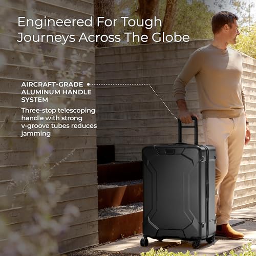 Image of Briggs & Riley 30 inch Large Spinner - Checked Luggage for Travel, Suitcases with Wheels, Hardside Rolling Bag for Men & Women, Self-Repairing Zipper - Torq Collection, Ocean