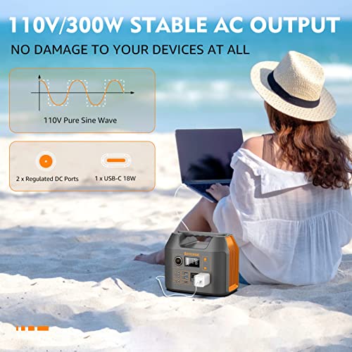 Enginstar Solar Generator, 296Wh Portable Power Station, 110V Pure Sine Wave, 80000mAh Backup Battery Power Supply for CPAP Outdoor Camping, Traveling, and Emergencies 5 AI VOLT Generator Website 51ZBSG W+qL. SL500 AI VOLT Generator Website