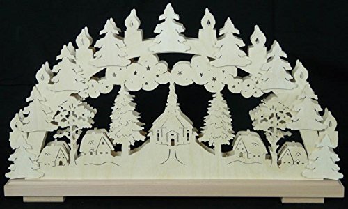 Village de Seiffener en bois arche de Noël lumineuse artisanale 50x27cm