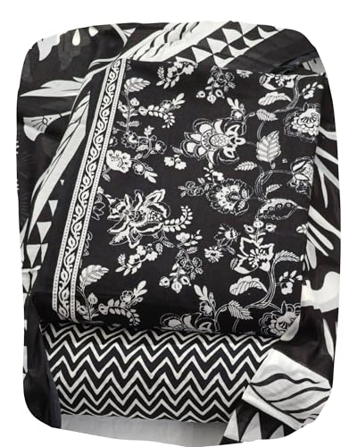 Image of DRAVINAM Trends Women's Premium Cambric Cotton Jaipuri Printed Unstitched Salwar Suit Dress Material with Mulmul Cotton Dupatta