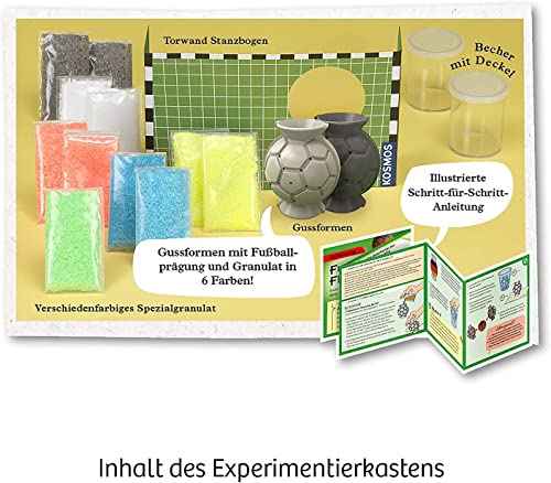 KOSMOS 657741 Fußball-Flummis, Flummis in Fußball-Form selbst herstellen, 6 Farben zum Kombinieren, Experimentierset für Kinder ab 8-12 Jahre, Mitbringsel, Aktivität für Kindergeburtstag, DIY
