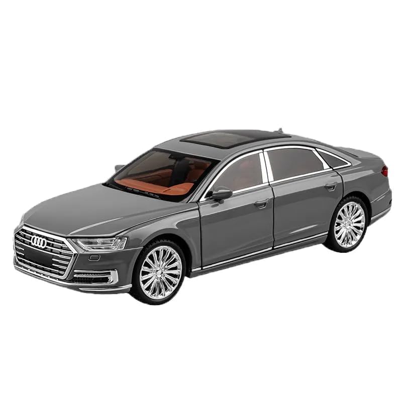 Image of SPITEN Audi A8 1:24 Diecast Scale Model Metal Pull Back Toy car for Kids with Openable Doors & Light, Music Toy Vehicle for Kids - Colors as Per Stock(Multicolour)