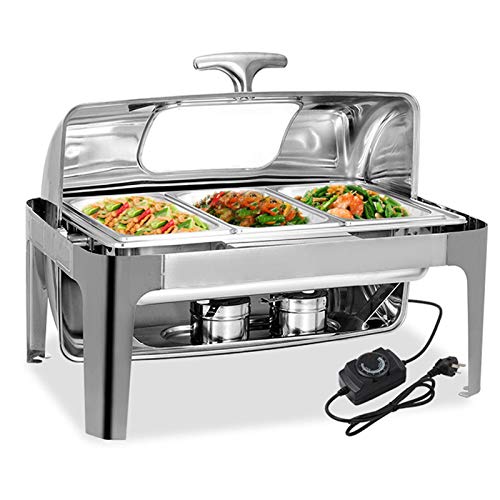 Chafing Dish, Chafing Dish Speisewärmer Elektrisch, 9L Buffetwärmer Edelstahl Warmhaltebehälter Essen für Buffets…