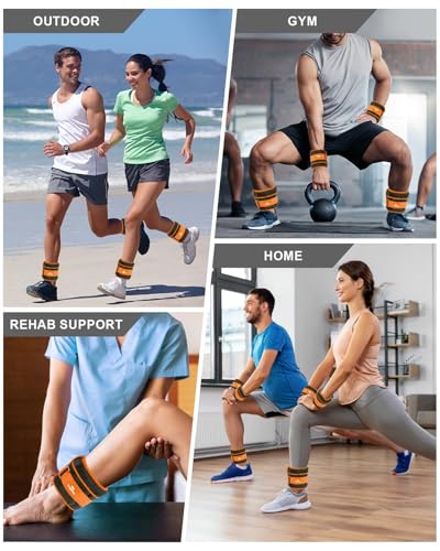 Image of Fragraim Adjustable Ankle Weights 1-3 /4 /5 /6 /8 /10 /12 /15 /20 LBS Pair with Removable Weight for Jogging, Gymnastics, Aerobics, Physical Therapy
