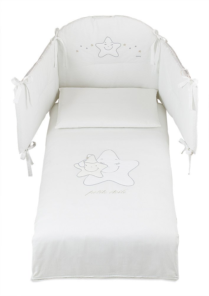 Italbaby 5 Piece Maxi Petite Etoile Bedding Set, White