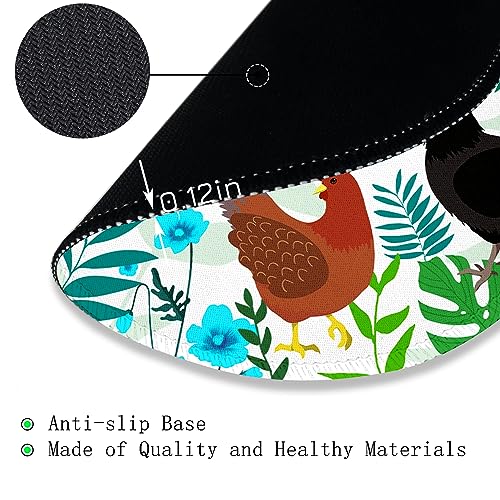 Image of Gctriki Round Mouse Pad for Desk, Cute Office Decor for Women, Chicken Small Mousepad,Stitched Edge Non-Slip Rubber Base, Personalized Computer Mouse Pads for Wireless Mouse,Funny Desk Accessories