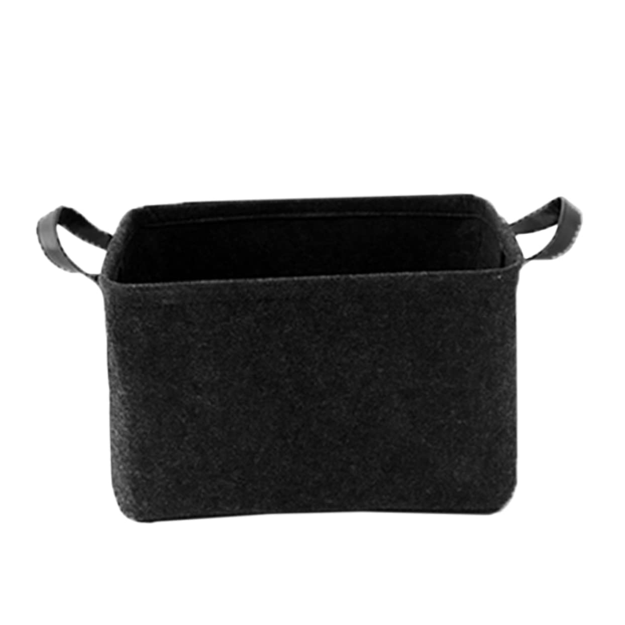 1pieza Cesta De Almacenamiento De Fieltro Pequeña Oscuro Contenedor De Almacenamiento No Organizador De Escritorio Para Hogar Para Guardar Artículos Juguetes y Comida