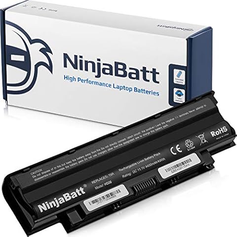 NinjaBatt Battery for Dell J1KND 04YRJH Inspiron N5110 N5010 N5050 3520 15R N5030 N5040 17R N4010 N7010 N7110 M5030 M5040 N4110 Vostro 3550 3750 1540 3450 - High Performance [6 Cells/4400mAh] Cover
