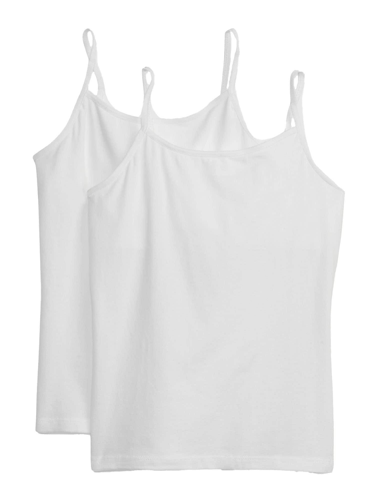 GAP Girls' 2-Pack Basic Cami Top Medium Optic White