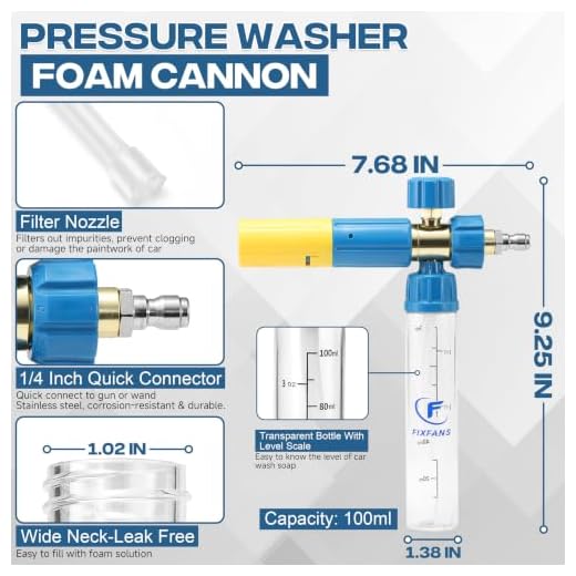 FIXFANS Pressure Washer Gun & Foam Cannon