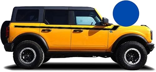 Miniatura 5 de Calcomanía de rayas de hockey retro de 2 y 4 puertas para Ford Bronco 2021 2022 compatible con Ford Bronco 2021 2022 de 4 puertas, calcomanía