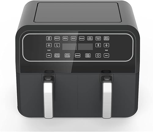 Freidora de aire grande de 8 cuartos de galón de encimera digital con 8 funciones, temporizador de 60 minutos y apagado automático