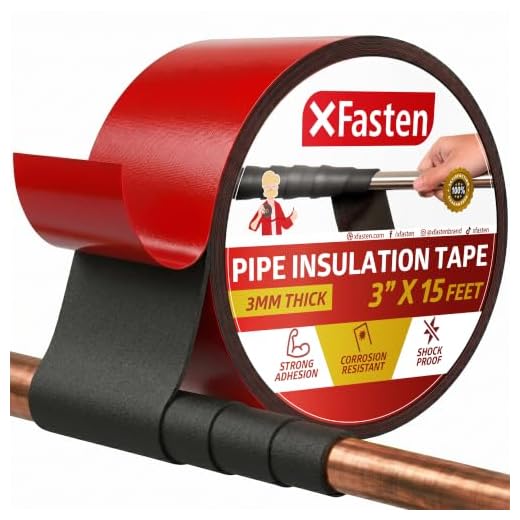 XFasten Foam Pipe Insulation Tape 3 Inch x 15 Feet Heavy-Duty AC Line Insulation Outdoor Pipe Wrap Tape AC Pipe Insulation Outdoor Pipe Insulation Wrap Tape HVAC Line Insulation Pipe Wrap Around Tape