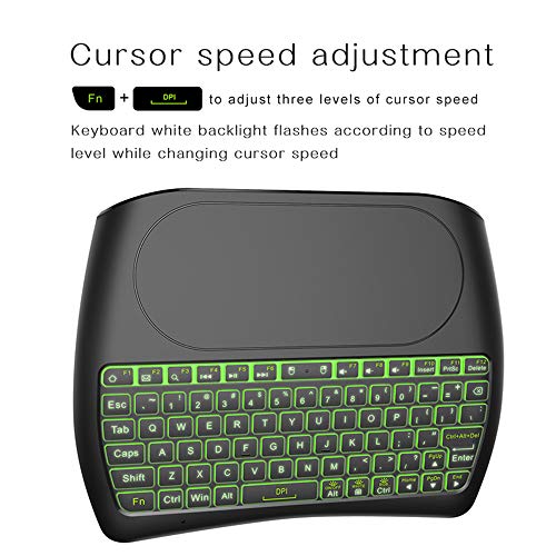 Docooler D08 2.4 GHz Touchpad Teclado Sem Fio Mouse Handheld Controle Remoto com Colorido LED Backli