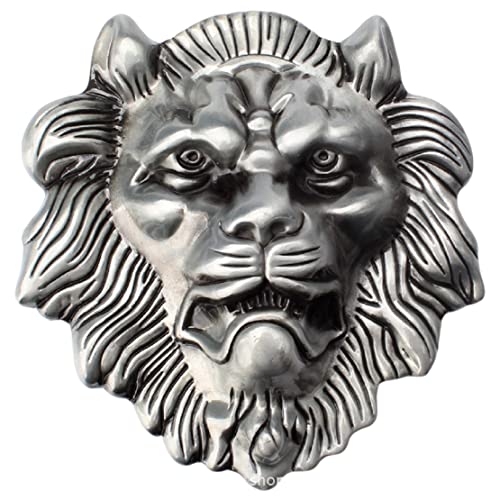 Lion Belt Buckle for Men, Norse Viking Lion Head Belt Buckle, Punk Lion Animal Belt Buckle, Western Cowboy Belt Buckle, Best Man Belt Buckle, Silver Wedding Belt Buckle Gifts (Silver)