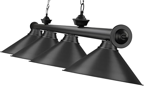 Miniatura 6 de Z-Lite 2306-4MB-MB15 Cordon Billar Colgante, 4 luces 240 vatios totales, negro mate