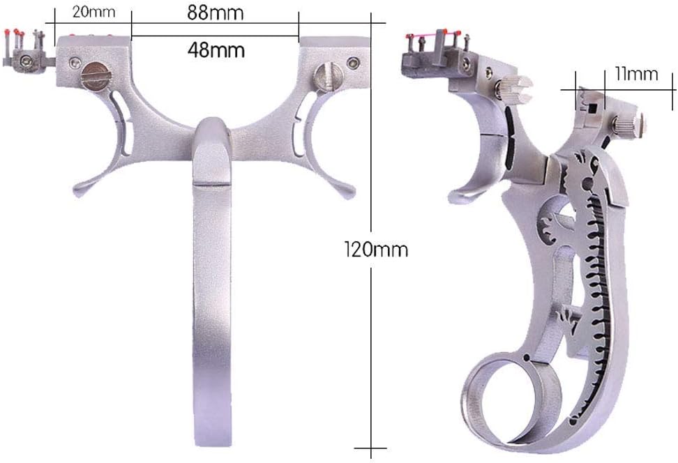 Obert Stainless Steel Shooting Slingshot for Hunting Adult Outdoor Catapult Slingshot with Sight Sling Shot with 3 Rubber Bands