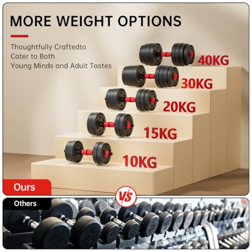 Image of Adjustable Dumbbell Sets Barbell 2 in 1 Weight Pair Home Fitness Free Weight Equipment Anti-Slip Handle with Connector,Lifting Dumbells for Body Workout Home Gym,Delivery Within 7 Days