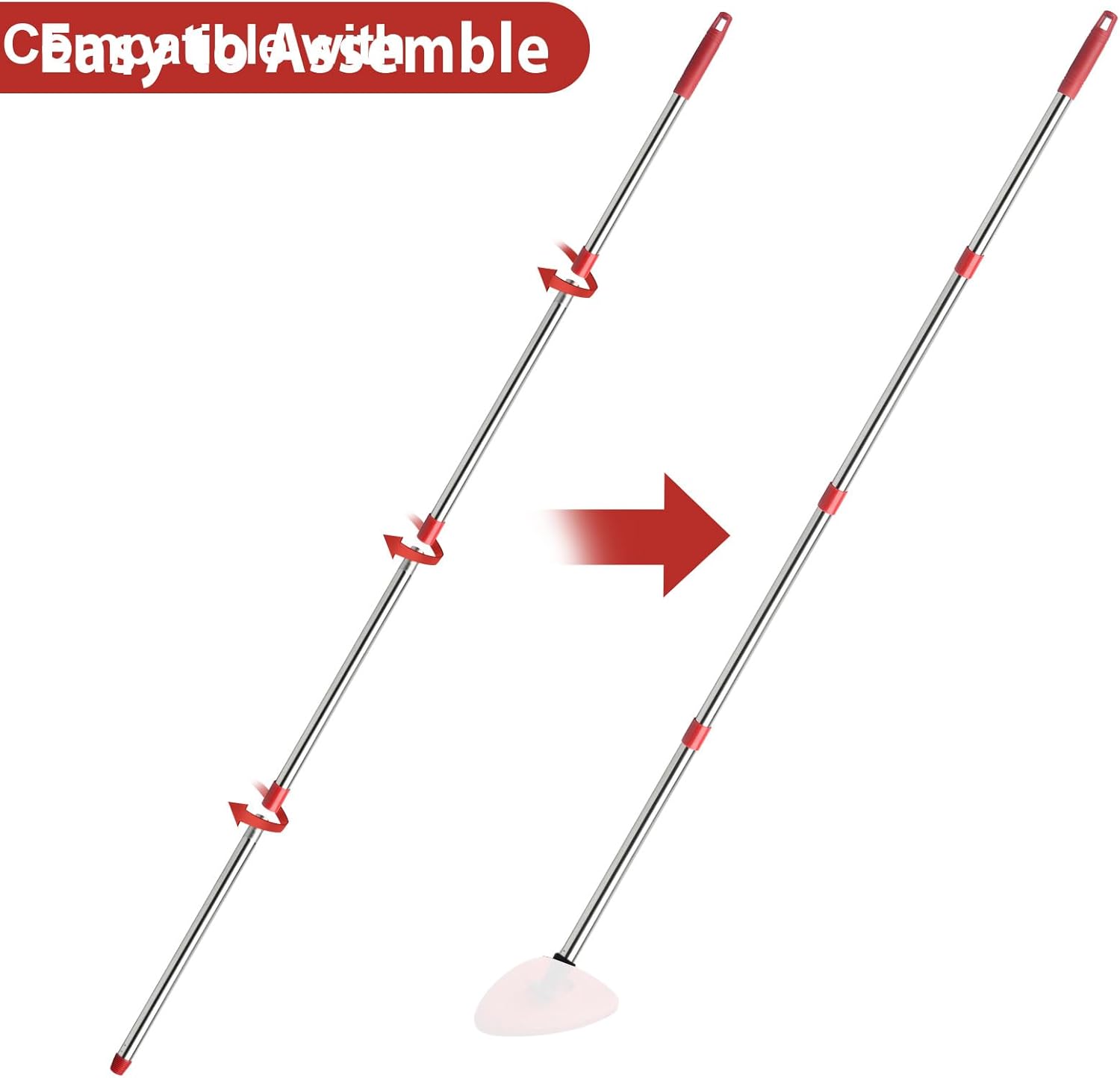 Microfiber Spin Mop Replace Head, Mops Base, Handle Compatible with O Cedar EasyWring 1-Tank Spin Mop Refills (New White-Centre 40% More (1-Tank System))