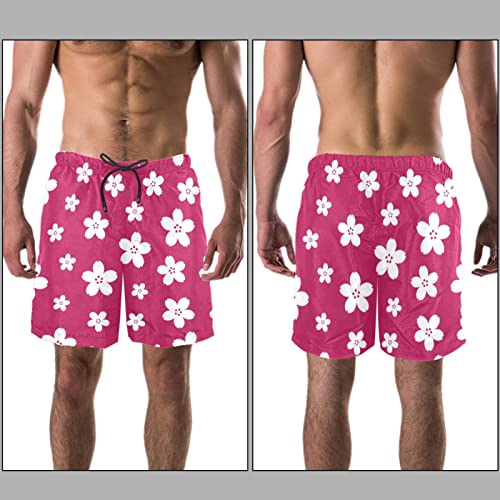 Maillots de bain pour hommes short de plage fleur rose JDEZ léger - 3