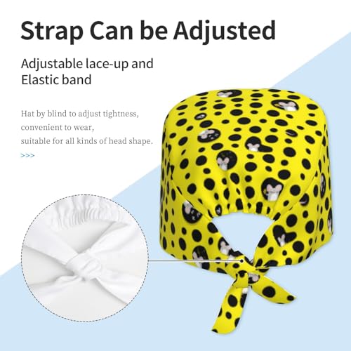 Image of Surgical Caps Men Women, Scrub Cap with Sweatband Adjustable | Tie Back Nurse Cap, Nursing Breathable Working Hat, Scrub Cap, Medical Hats