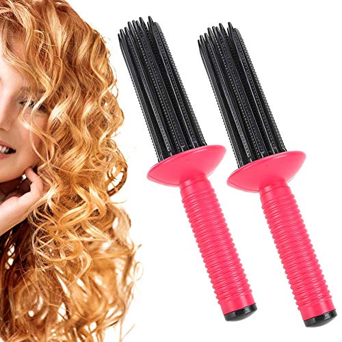 guiyal 2pcs Anti-Slip Curling Wand for Hairstyling - Fluffy Hair Curler Tools with 17 Comb Teeth, Portable Professional Roll Comb