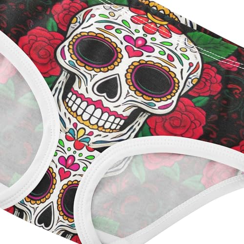 Toddler Underwear Floral 2t Cotton Little Girl Panties Florals Briefs Kids Undies Sugar Skulls Rose4