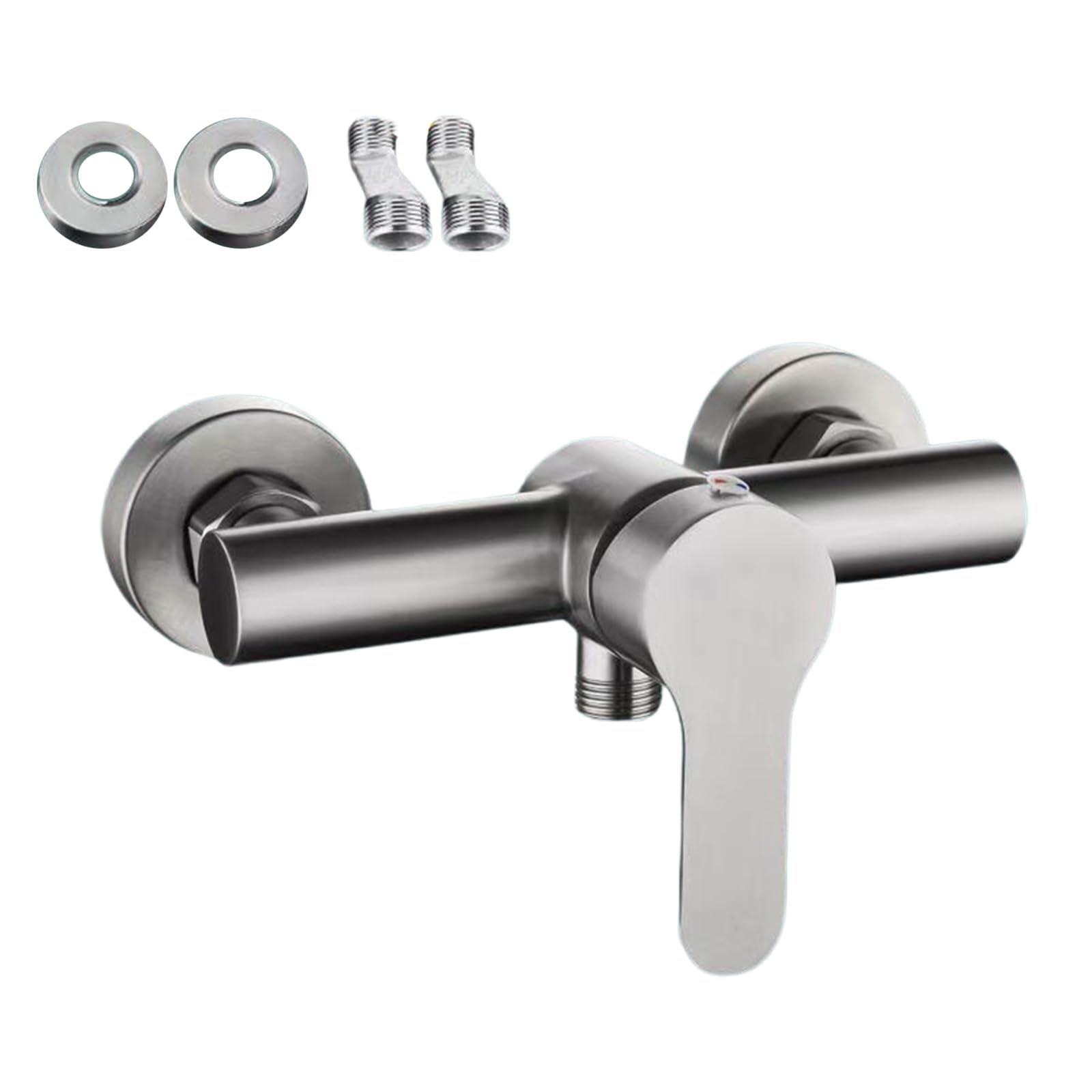 Msioytog 304 Brushed Pearl Sh Wall Mounted Bath Mixer Tap Bathroom Bath Shower Single Levers Mixers Taps Single Handle Faucet For Cold And Hot Water Water Mixing Gate