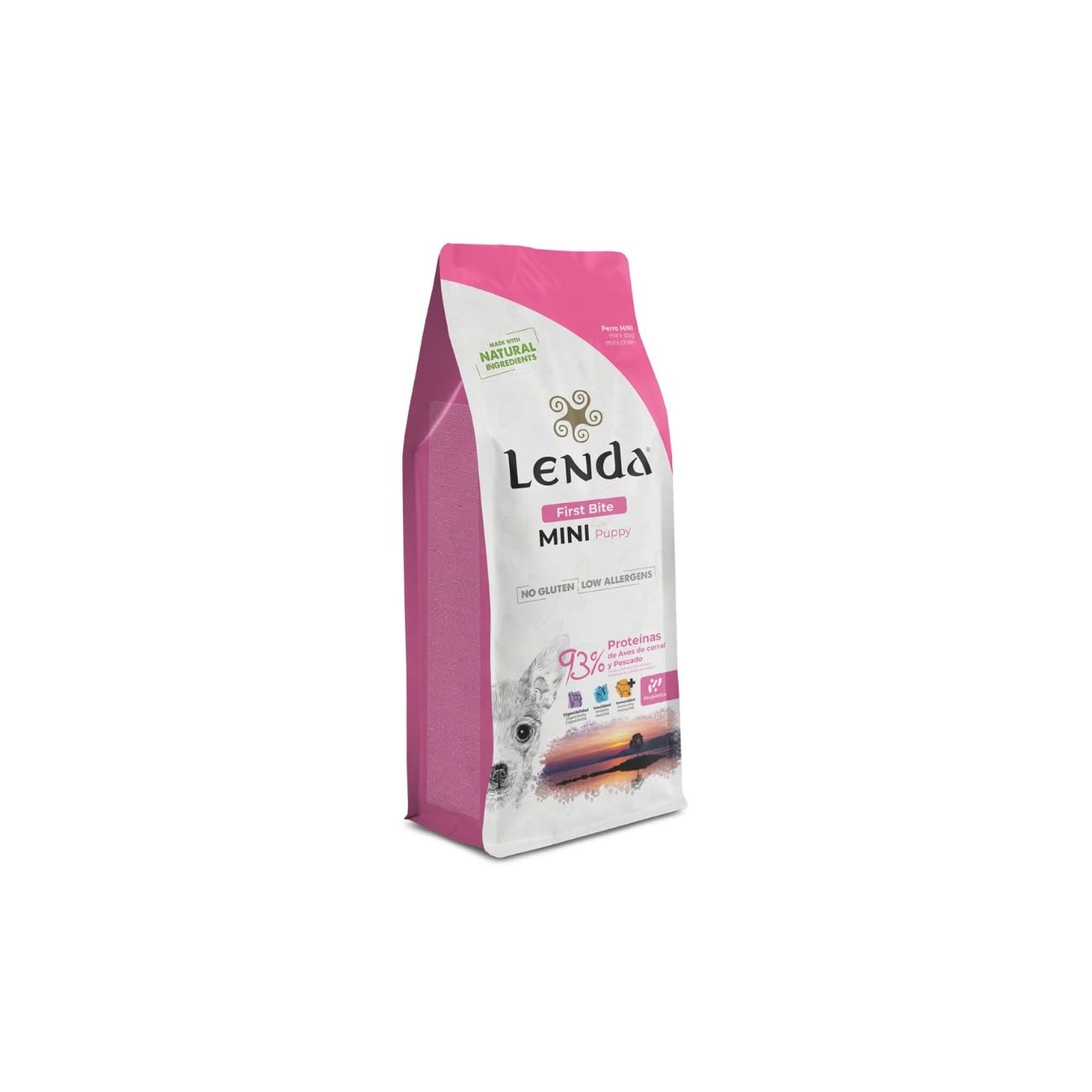 Lenda Puppy Mini First Bite 2KG - Pienso para Perros Cachorros - Razas Mini y Hembras en Gestacion o Lactancia - Pienso Hipoalergénico para Perros Pequeños - Comida Natural