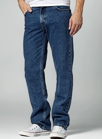 Mens Original Cotton Jeans Basic Plain Straight Leg Heavy Duty Denim Wash Boys Jean Classic Designer Fit Casual Work Wear Zip Fly Belt Loop Pants Pocket Trousers Sizes 30 to 50