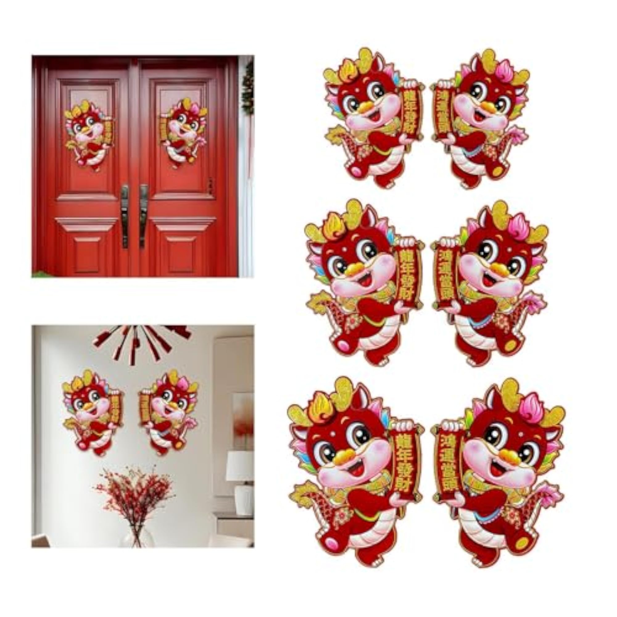Chinese Year Door Sticker for Restaurant Spring Festivals