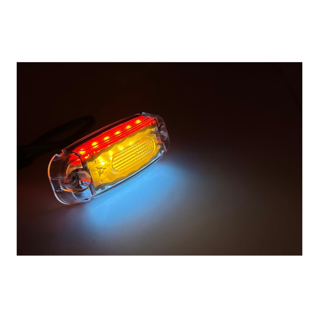 2 x LED luce di ingombro luce di posizione 12-24V, 3 colori: bianco, rosso, arancione per camion rimorchi auto, rimorchi, caravan ecc.