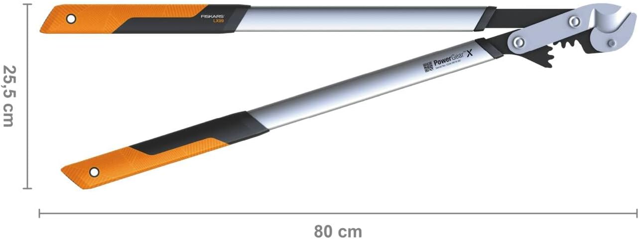 Fiskars PowerGear X Lopper Anvil L LX99, Size L, Cutting diameter: 5.5 cm, Non-stick coating, Hardened steel, Length: 80 cm, Black/Orange, 1020189
