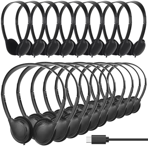 Écouteurs USB C pour école, lot de 10 casques filaires Type C pour smartphone et Pad