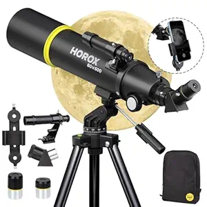 Telescope 80mm Aperture 500mm Refractor Telescope for Adults, Telescopes for Astronomy with Fullsize Tripod & Phone Adapter, Portable Telescopes Backpack
