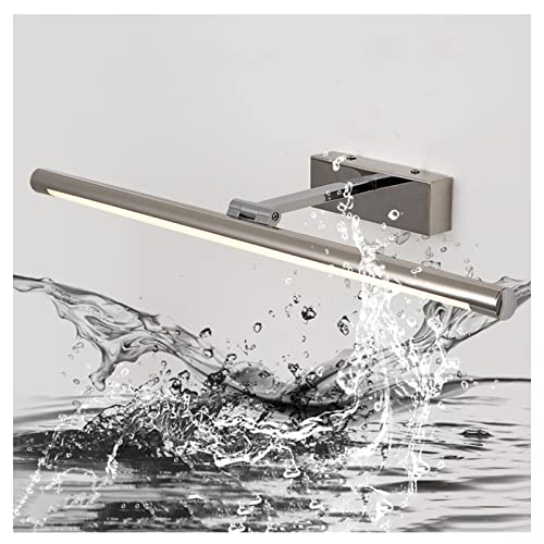 Salle de Bains Toilette Commode Applique LED Miroir Acier Inoxydable Étanche 43/58cm