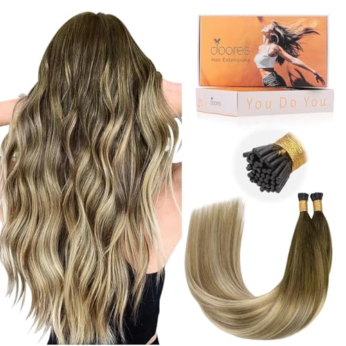 DOORES I Tip Hair Extensions Human Hair,14 Inch 100g 200s