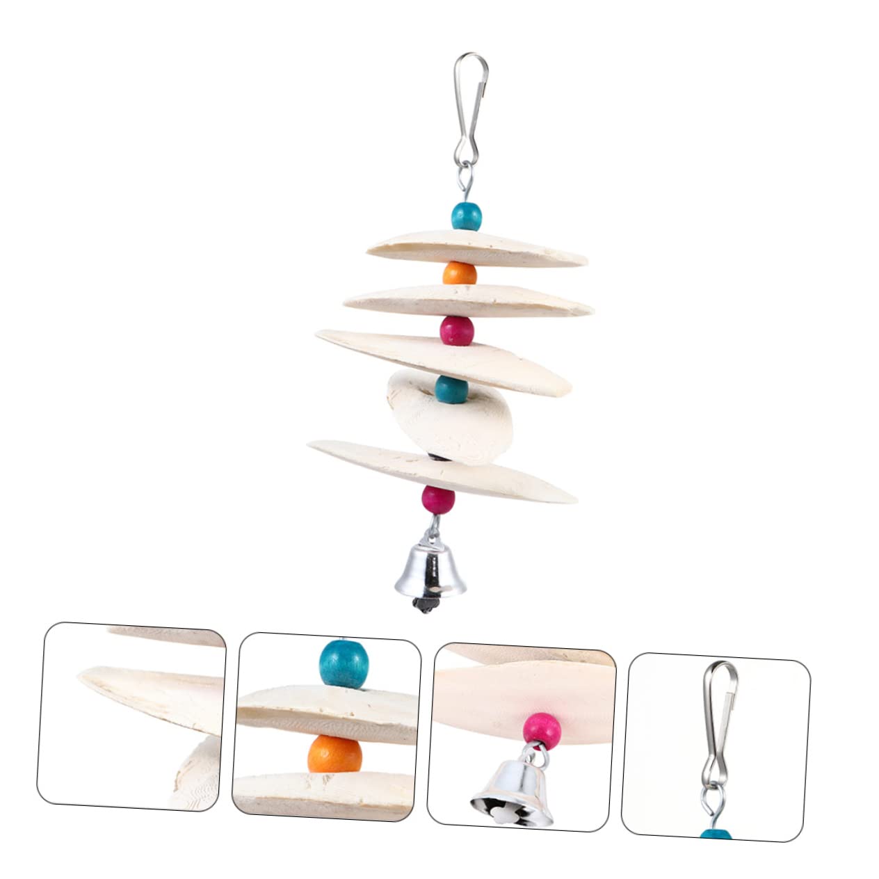 Mipcase 6pièces Jouets à Mâcher De Seiche pour Oiseaux Accessoires De Cage à Oiseaux avec Cloche Riche Et Minéraux pour Perruches