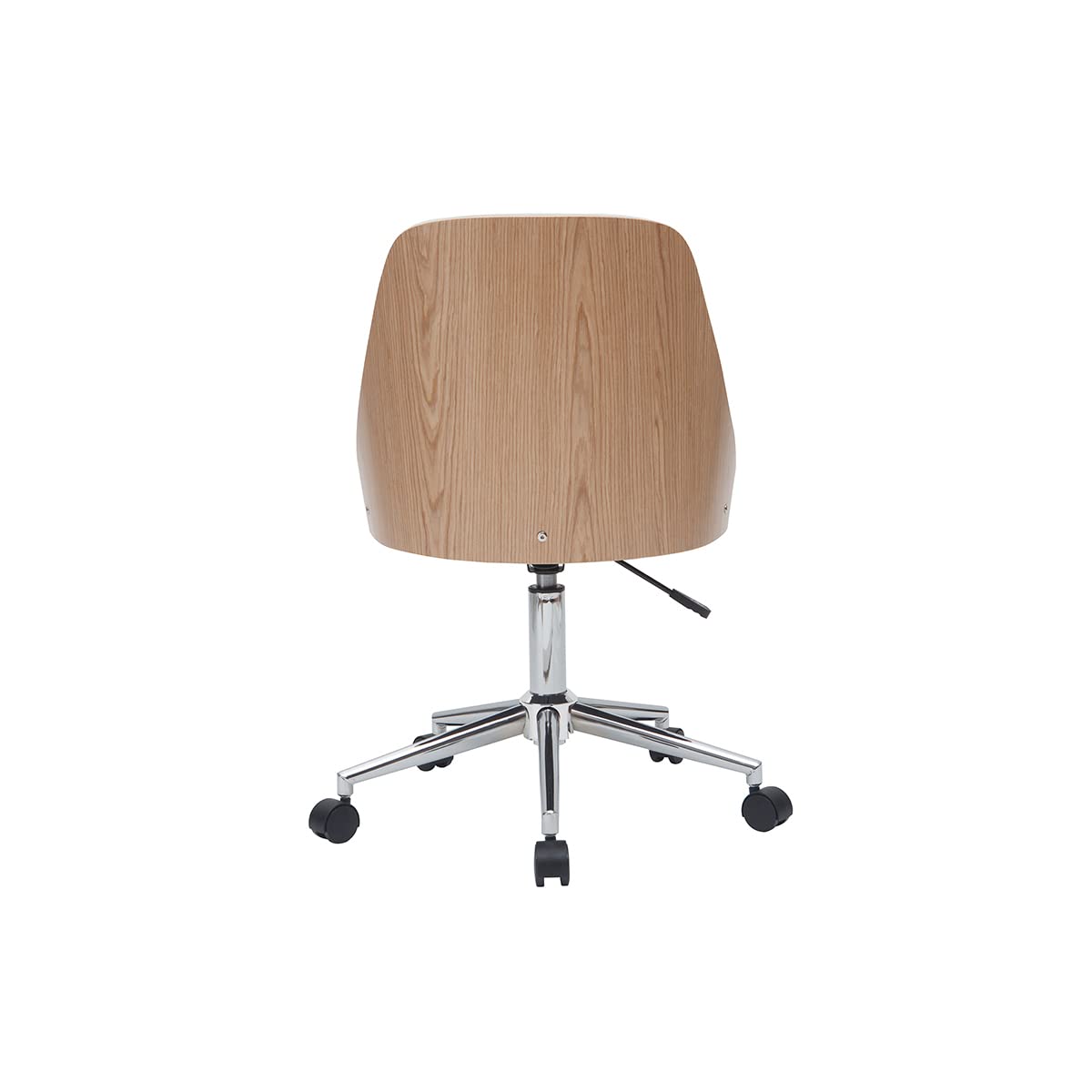 Miliboo Fauteuil de Bureau Design Blanc et Bois Clair QUINO