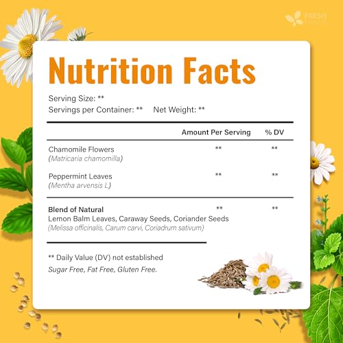 Image of FreshDrinkUS, Chamomile Mint Tea Bags | 135 Count | Refreshing Herbal Blend of Chamomile Flower, Peppermint, Lemon Balm & other herbs - Smooth Floral & Minty Flavor - Premium Quality, Caffeine-Free