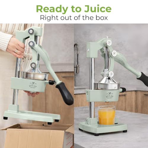 Image of Zulay Kitchen Cast Iron Juicer - Heavy Duty Manual Juicer with Detachable Strainers for Easy Cleaning, Orange Juice Press for Citrus Fruits, Perfect for Bartenders, Juice Lovers & Health Enthusiasts