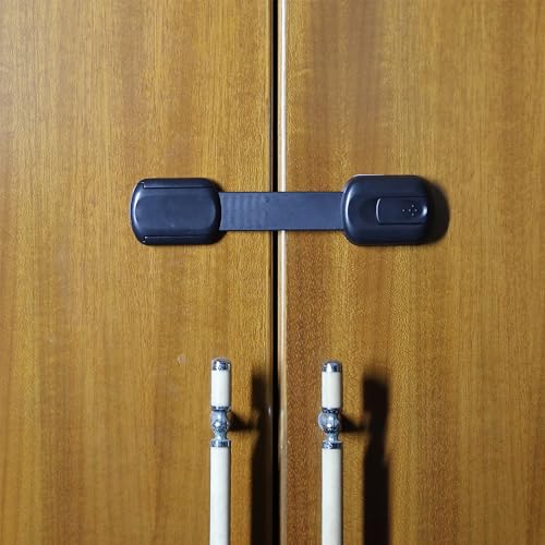 Image of Bates- Child Safety Strap Locks, 10 Pack, Black, Baby Cabinet Locks, Toilet Locks Baby Proof, Child Proof Drawer Locks, Cabinet Baby Locks for Cabinets, Child Proof Cabinet Locks, Drawer Child Locks
