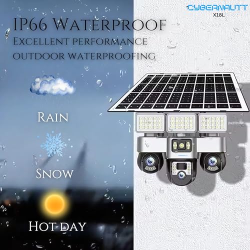 Image of XUGA - Cybernautt X18L 12MP 3 Lens PTZ Solar 4G Sim Wireless Outdoor CCTV Camera with Three Side View | 360 | All 3 Lens Mobile Operated | Motion Detection, Motion Tracking | Use 4G Sim