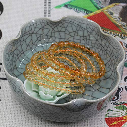 Natural Yellow Citrine Crystal 6mm Round Beads Stone Stretch Bracelet 7 Inch Unisex - Image 5