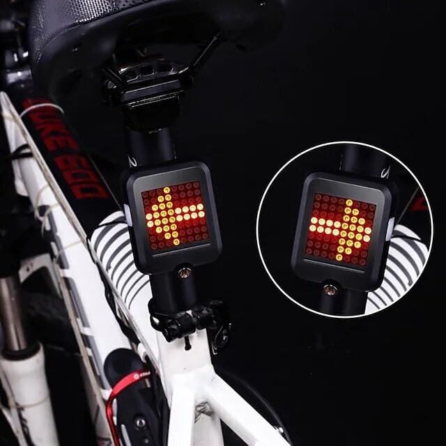 Światło tylne do ładowania przez USB, inteligentne kierunkowskazy rowerowe z 80 lumenami, 64 diody LED, przenośne światło ostrzegawcze światła hamowania, pasuje do każdego roweru szosowego