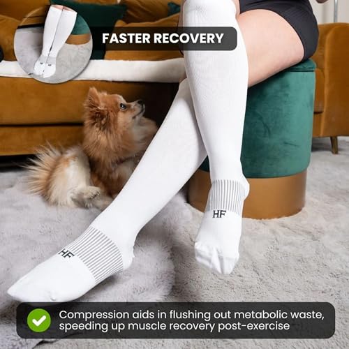 HF Compression Socks - Women Men High Support for Nurses, Running, Exercise, Hiking, Cycling comfort and Fatigue Relief3
