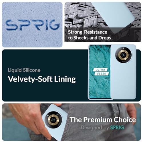 Image of SPRIG Compatible with Realme 11 Pro Premium SilkTone (Liquid Silicone) Back Cover Drop Tested Shock Proof Mobile Case for Men, Women, Boys and Girls with Camera Protection (Light Blue)