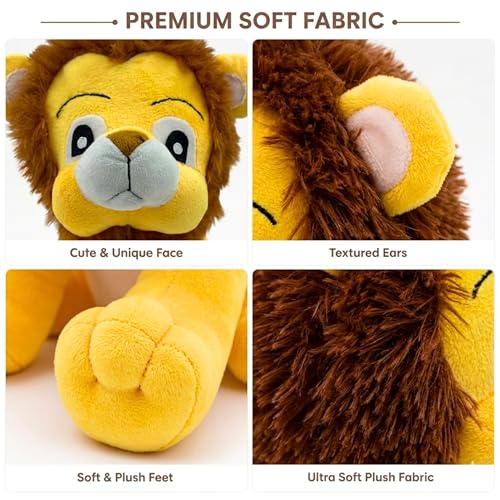 Image of Tickles Sitting Lion Soft Stuffed Plush Jungle Animal Toy for Kids Boys & Girls Birthday Gift (Size: 35 cm Color: Yellow)