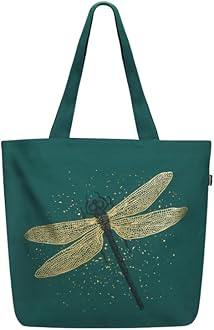 Aesthetic Canvas Tote Bag for Women - Large, Reusable, Zippered Tote Bag with Inner Pocket, Perfect for School, Shopping, Work, Beach, Cute & Eco-Friendly Gift for Girls, Teachers, Mothers